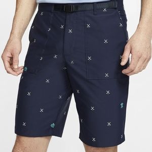 Nike Navy Athletic Shorts with White Accents